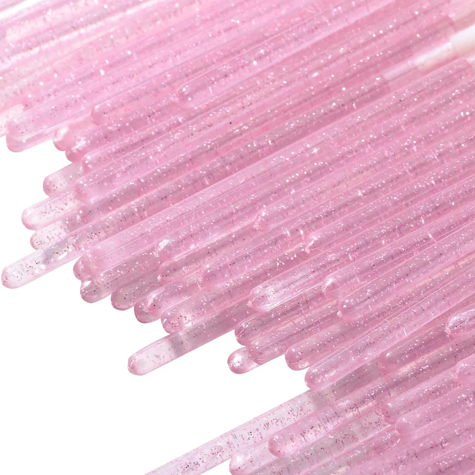 100 Pieces Lipstick Wands Disposable Lip Gloss Cosmetic Applicator Ctystal Lip Wands Bulk- Pink BabyPink