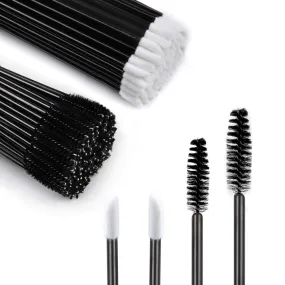 200 PCS Disposable Mascara and Lip Wands, MORGLES 100 Pcs Disposable Eyelash Mascara Wands Brushes 100 Pcs Disposable Lip Gloss Wands Lipstick Applicators