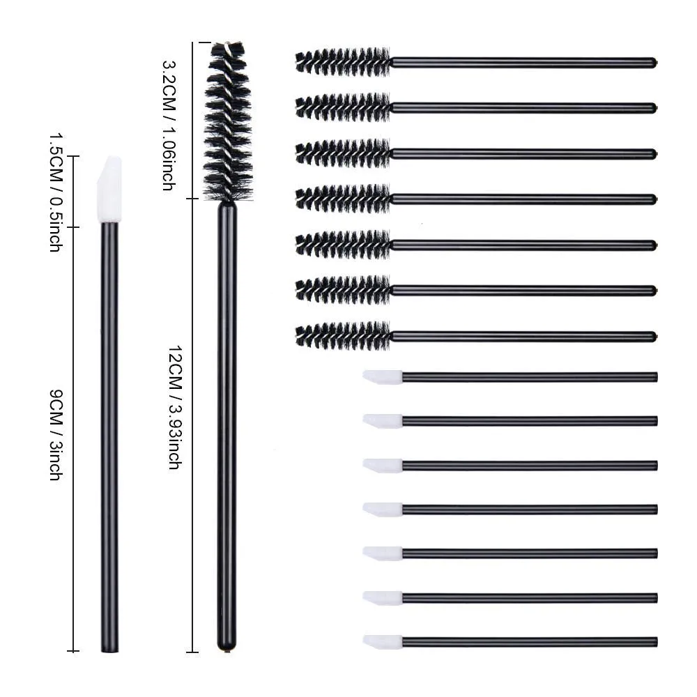 200 PCS Disposable Mascara and Lip Wands, MORGLES 100 Pcs Disposable Eyelash Mascara Wands Brushes 100 Pcs Disposable Lip Gloss Wands Lipstick Applicators