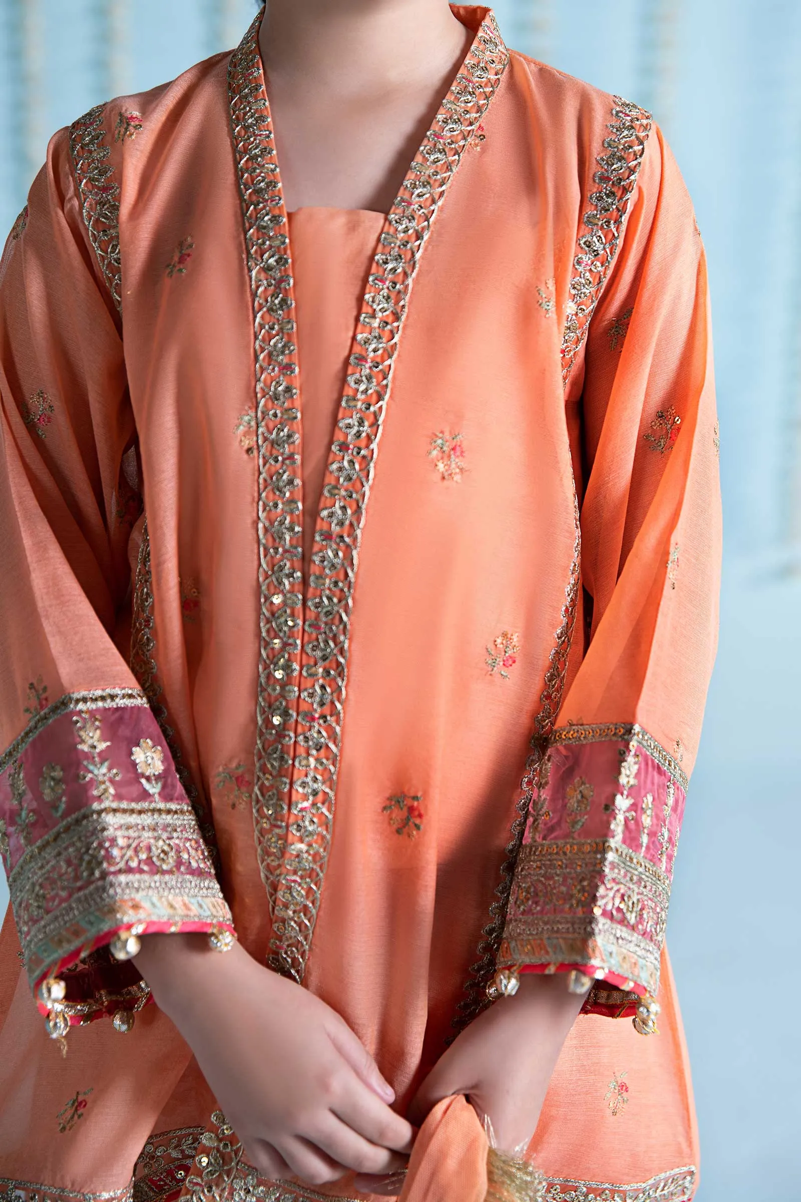 3 Piece Embroidered Paper Cotton Suit | MKS-EA24-04