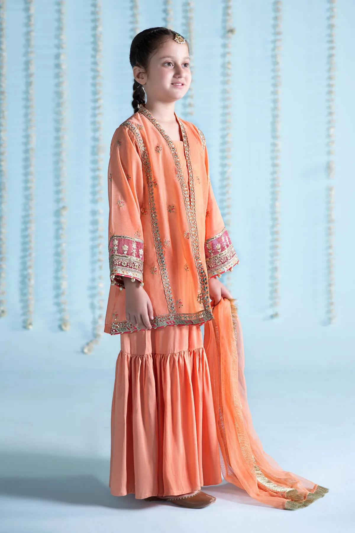 3 Piece Embroidered Paper Cotton Suit | MKS-EA24-04