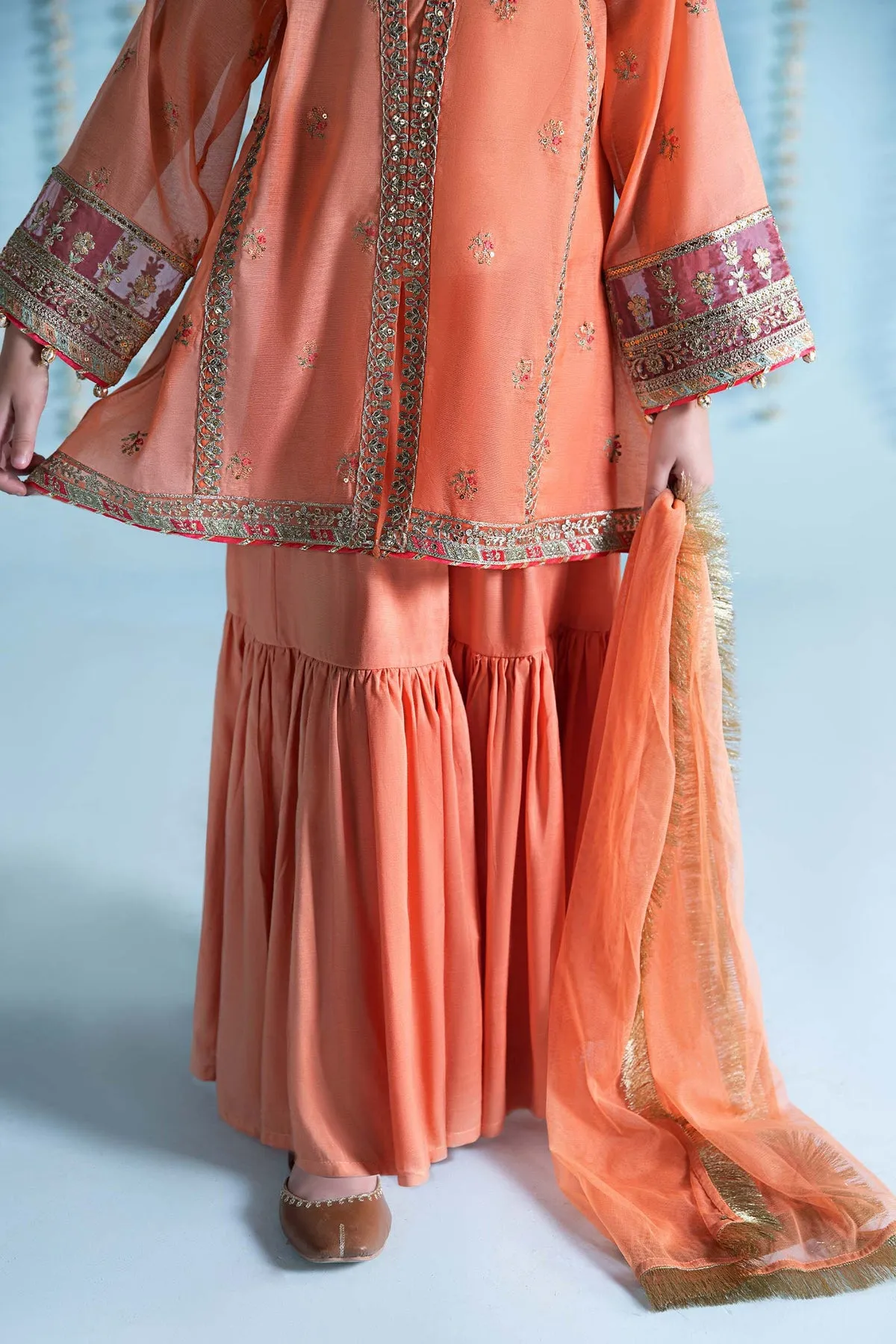 3 Piece Embroidered Paper Cotton Suit | MKS-EA24-04