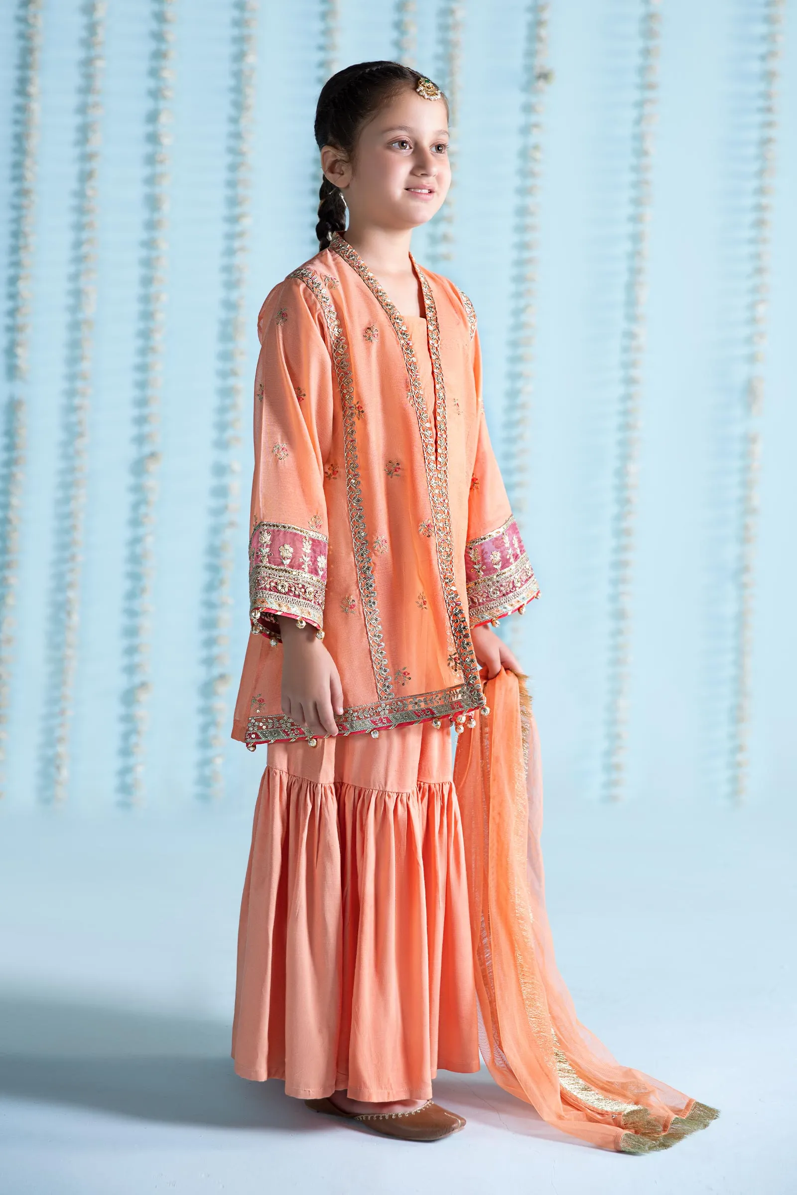 3 Piece Embroidered Paper Cotton Suit | MKS-EA24-04