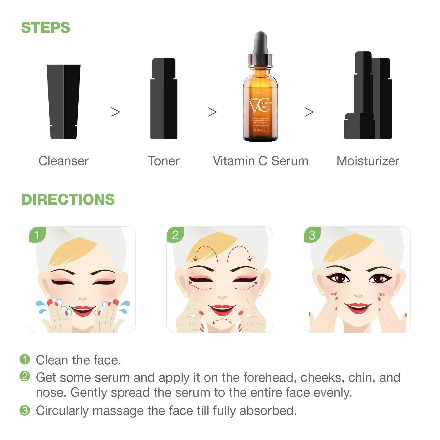 30% Vitamin C Serum ,Hyaluronic Acid  Vitamin E - Natural & Organic Anti Wrinkle
