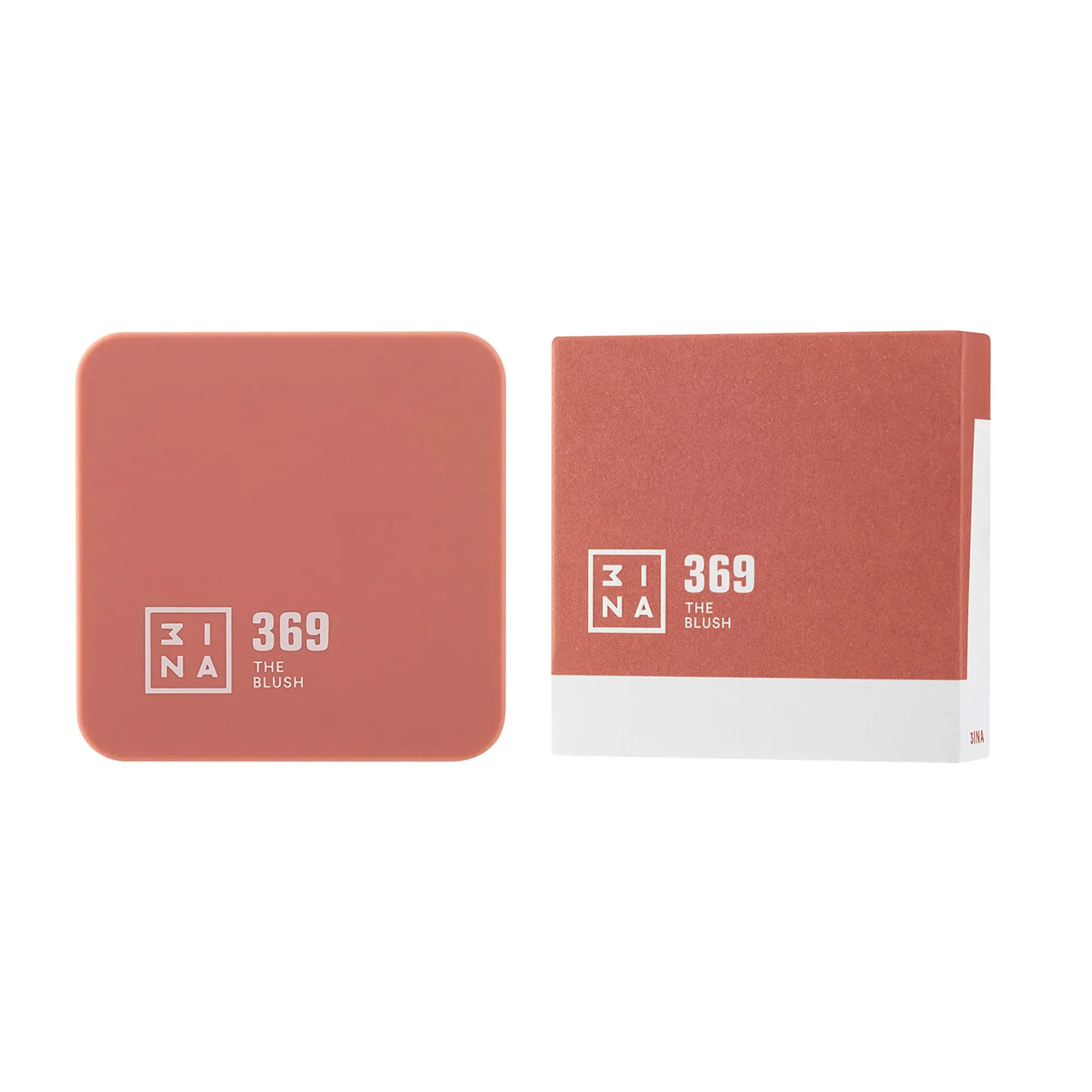 3INA MAKEUP - Vegan - Cruelty Free - The Blush 369 - Natural, Light Mineral Powder Blush For Sensitive Skin - Blendable, Buildable Rouge To Give Skin A Pigmented, Dewy Glow- 0.26 Oz Brown pink