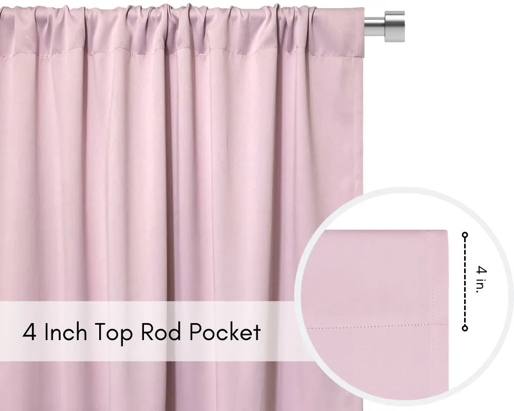 42 X 84 Inch Blackout Polyester Curtains with Rod Pocket Blush - 2 Panels