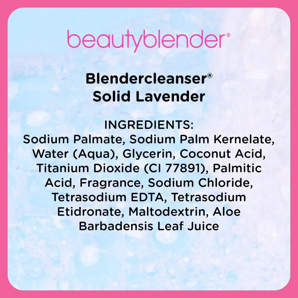 BEAUTYBLENDER BLENDERCLEANSER Lavender Solid for Cleaning Makeup Sponges, Brushes & Applicators, 1 oz. Vegan, Cruelty Free and Made in the USA