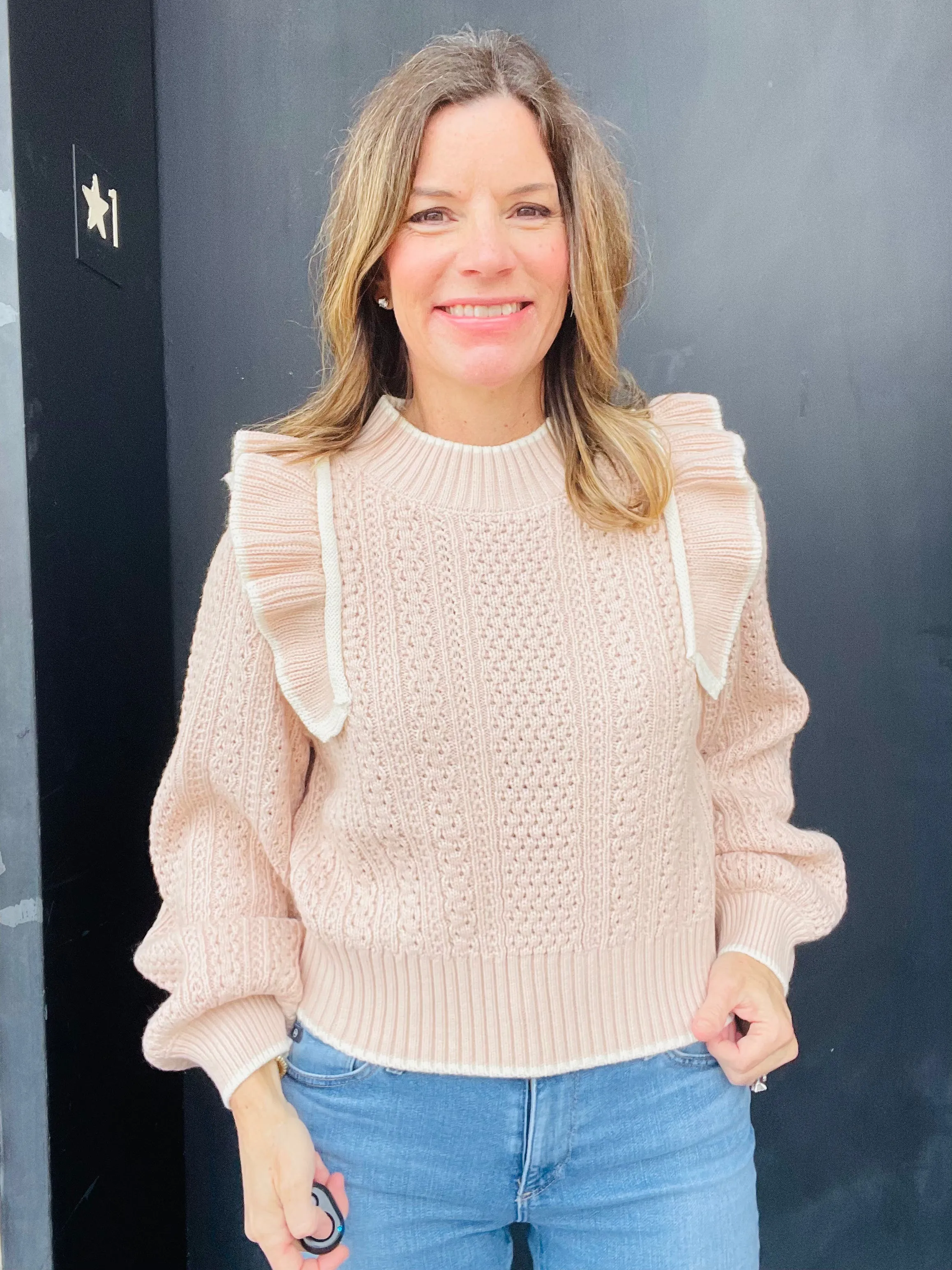 Blush Ruffle Sweater