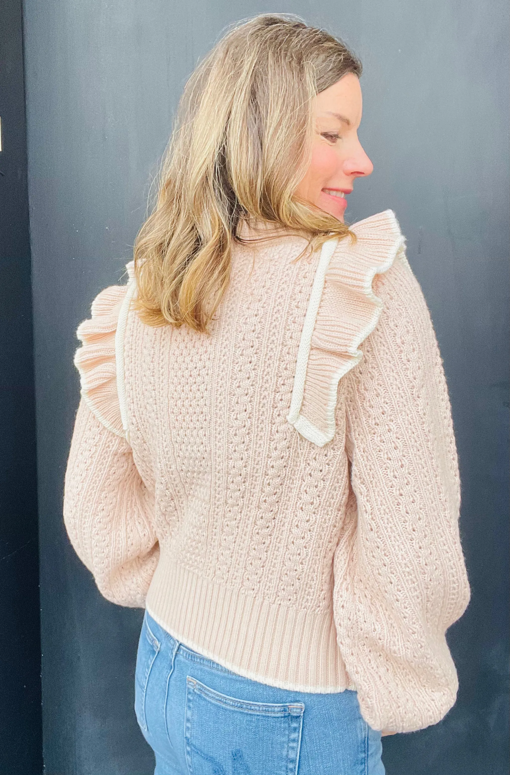 Blush Ruffle Sweater