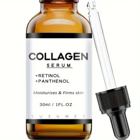 Collagen Serum For Face, With Retinol & Panthenol, Cooperate Well With Hyaluronic Acid & Vitamin C, Increase Skin Elasticity And Hydration, Firming Moisturizing Essence For Men And Women 1Fl.Oz/30ml