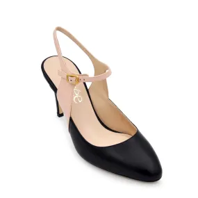Elizee Frecia Pump - Black Blush Leather High Heels