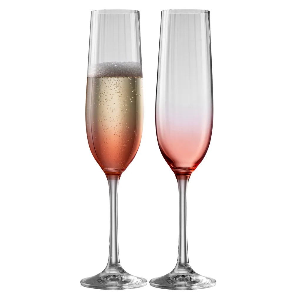 Galway Crystal Erne Flute Set of 2 in Blush