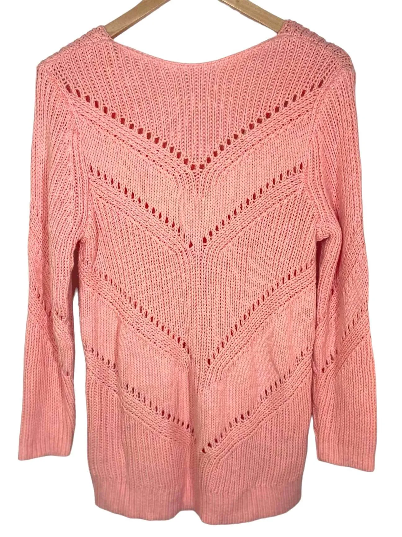 Light Spring Blush Pink Scoop Back Sweater