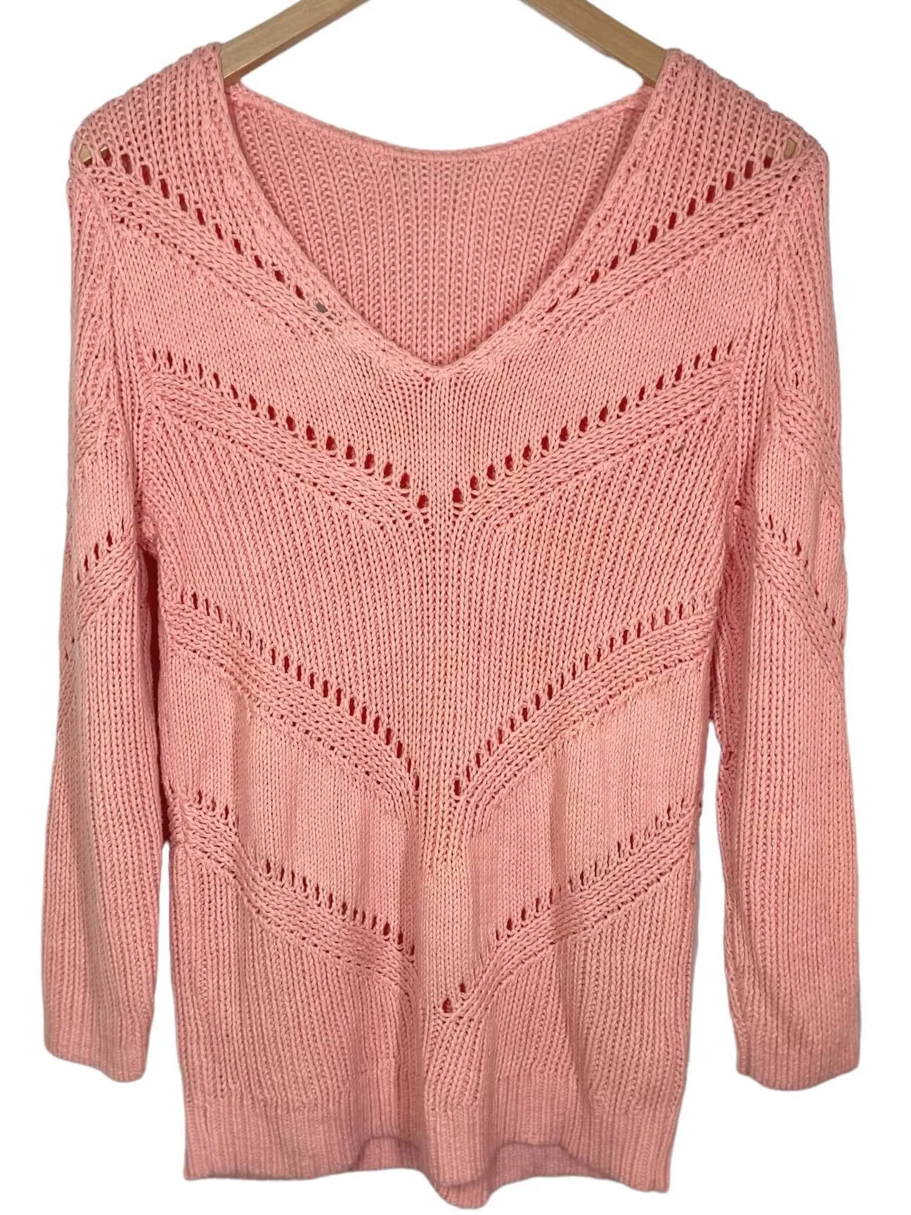 Light Spring Blush Pink Scoop Back Sweater