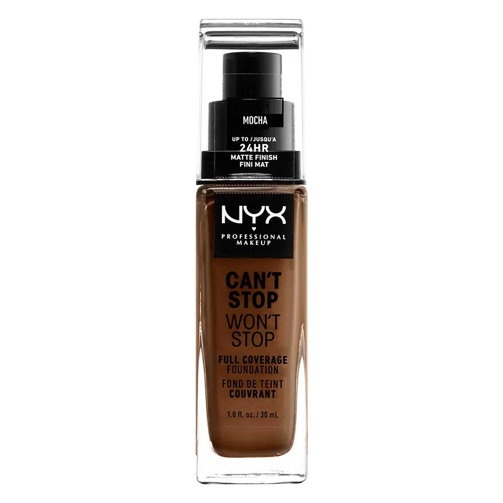 NYX - Can't Stop Won't Stop 24HR Full Coverage Foundation Mocha - 1 fl oz (30 ml)
