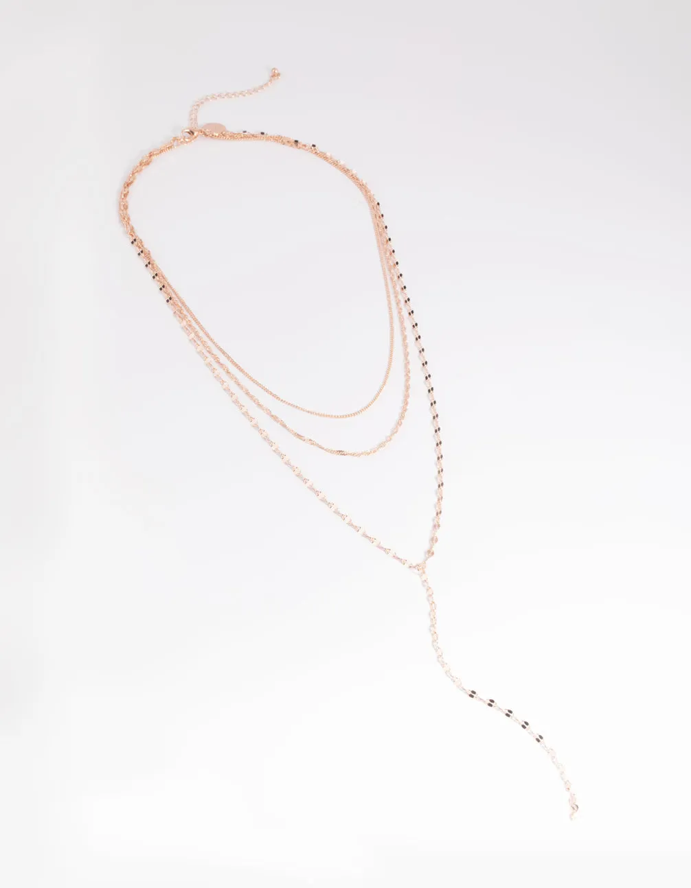 Rose Gold Dainty Chain Lariat Necklace