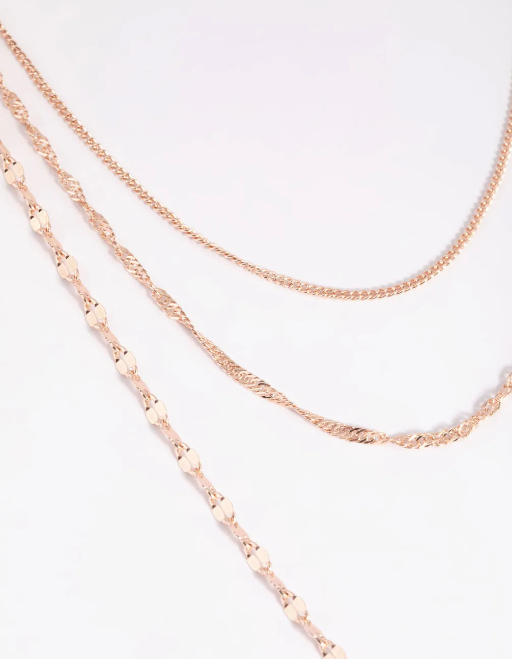 Rose Gold Dainty Chain Lariat Necklace
