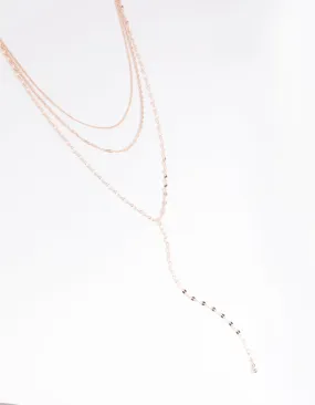 Rose Gold Dainty Chain Lariat Necklace