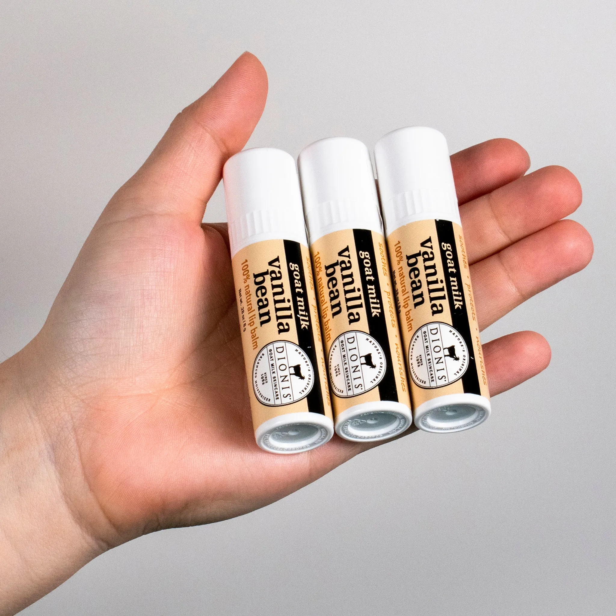 Vanilla Bean Goat Milk Lip Balm, Set of 3