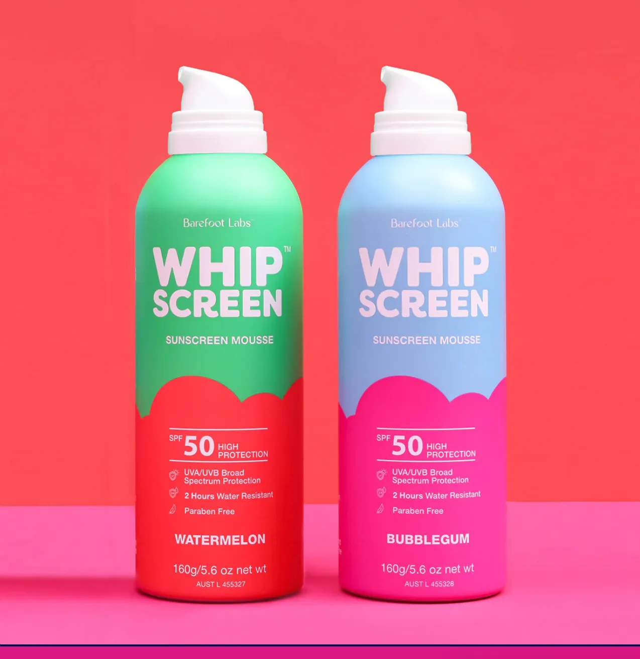 WhipScreen™ SPF 50 Watermelon sunscreen mousse